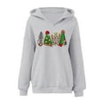 thumbnail image 3 of Christmas Tree Hoodies for Women 2025 Long Sleeve V Neck Holiday Graphic Hooded Sweatshirt Pullover Tops, 3 of 5