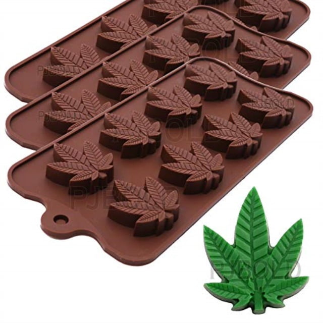 Gummy Leaf Silicone Candy Mold 3 Pack with Bottle 