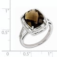 thumbnail image 2 of Primal Silver Sterling Silver Rhodium Checker-Cut Smoky Quartz Ring, 2 of 4