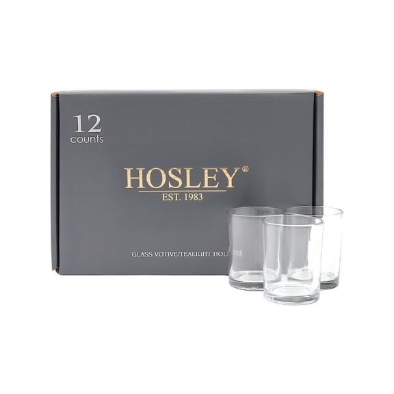 Hosley Elegance Votive Candle Holders, Glass, Wedding, Set of 12