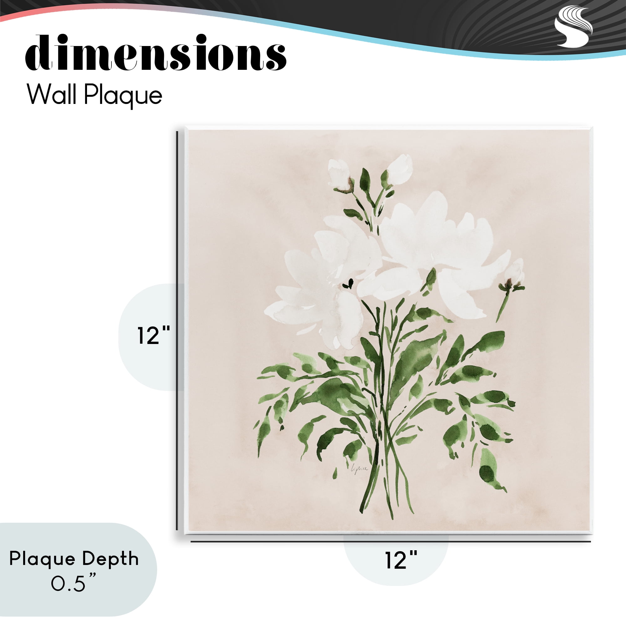 Stupell Industries White On Tan Floral Wall Plaque Art, design by Lucille Price