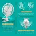Joey'z Pack of 2 6inch Mini Clip On Desk Fan Whisper Quiet 2 Speed