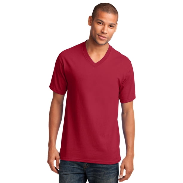 Camiseta con cuello de pico de algod?n Core de Port & Company?. PC54V Puerto & Compa??a PC54V