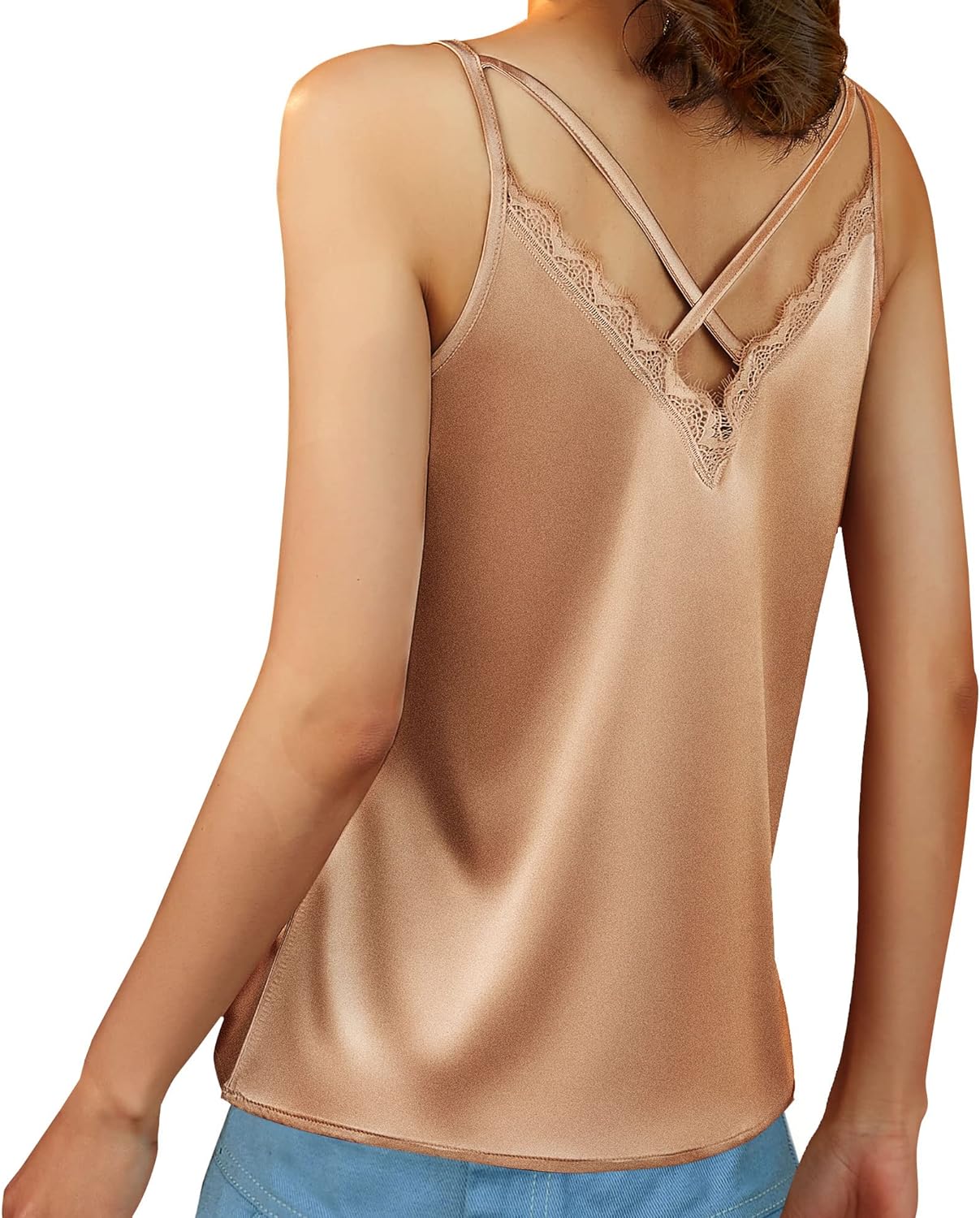 lace satin tank