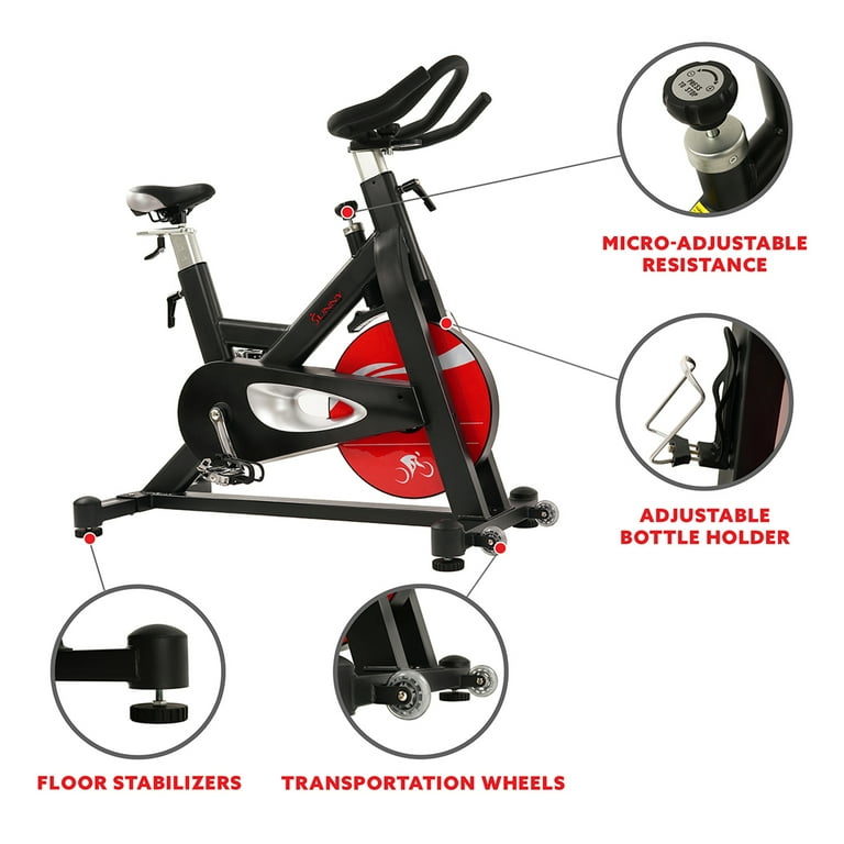 Sunny Health Fitness Evolution Pro Magnetic Indoor Cycling Exercise Bike High Weight Capacity Heavy Flywheel SF B1714