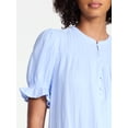 thumbnail image 4 of Time and Tru Women's Cotton Double Cloth Mini Dress with Drop Waist, Sizes XS-XXXL, 4 of 4