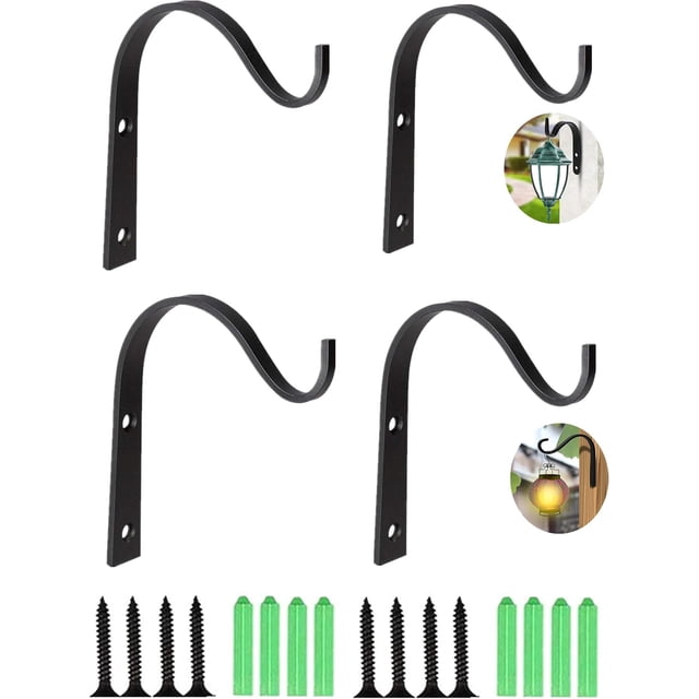 Elegante soporte para colgar plantas, ganchos de hierro minimalistas para decoración rústica, acero macizo con revestimiento resistente a la intemperie, fácil de instalar en cualquier superficie (4