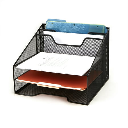 Mind Reader Mesh Desk Organizer 5 Trays Desktop Document Letter