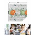 thumbnail image 4 of Fall Cloth Napkins Set of 6 Reusable Dinner Napkins, Orange Green Pumpkin Thanksgiving Eucalyptus Wood Cocktail Napkin Washable Table Napkins for Wedding/Holiday Party/Baby Shower 20"x20", 4 of 7