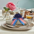 thumbnail image 4 of LmnLft Patriotic Napkin Rings Set - 4th of July Faux Floral Table Decor with Red White Blue Ribbons, Reusable Memorial Day Centerpieces, 4 of 6