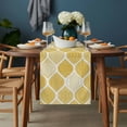 thumbnail image 2 of Yellow Geometric Table Runner - 70 Inch Long, Kitchen Dining Table Runner Dresser Scarves, Morocco Modern Abstract Plaid Art Farmhouse Decor for Coffee Tables Wedding Party Banquet, 2 of 8