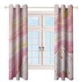 thumbnail image 4 of Pink Marble Gold Foil Art Blackout Window Curtains for Bedroom Living Room Kicthen High Shading 2 Panels, 4 of 6