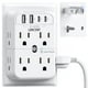 thumbnail image 1 of LENCENT Regleta de 2 clavijas, adaptador de toma de corriente de 3 a 2 clavijas, 2 USB tipo C y 2, protector contra sobretensiones, enchufe polarizado, extensor espaciado ancho de 3 lados, divisor de, 1 of 5
