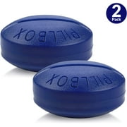 MEDca Small Pill Boxes, Pack of 2, Mini Compact Round Portable 4 Compartment Travel Pills Case Organizer, Vitamin and Medication Dispenser Holder for up to 4 Times a Day, BPA Free Pill Reminder