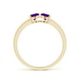 thumbnail image 2 of ANGARA Natural Two Stone Trillion Amethyst Bow Tie Ring in 14K Yellow Gold for Women (Size-4mm) | February Birthstone, Birthday, Anniversary, Jewelry Gift for Women | Natural Amethyst Ring, 2 of 8