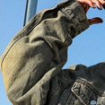 thumbnail image 5 of Frnrwgo Men's Denim Jacket Loose Fit Button Front Ripped Multi-Pocket Casual Streetwear Outerwear, 5 of 5