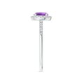 thumbnail image 4 of ANGARA Natural Round Amethyst Halo Ring with Diamond Accents in 14K White Gold for Women (Size-6mm) | February Birthstone, Birthday, Anniversary, Jewelry Gift for Women | Natural Amethyst Ring, 4 of 9