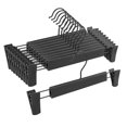 thumbnail image 2 of 30pcs Black Plastic Clothes Pants Hangers W/ Metal Hooks Non-slip Clips 12", 2 of 5