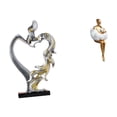 thumbnail image 1 of Figura de pareja romántica, escultura artística de resina, estatua creativa para dormitorio, boda, oficina, estantería, decoración del hogar, 1 of 8