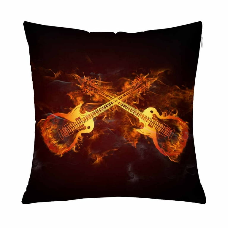 Guitar throw cheap pillows