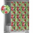 thumbnail image 4 of Tropical Leaves Waterproof Fabric Shower Curtain, Summer Green Pink Flower Floral Shower Curtain for Bathroom Curtains Bathtubs Hotel Washable Shower Curtains with 12 Hooks Standard 72x72, 4 of 6