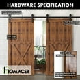 thumbnail image 3 of Homacer Black Rustic Sliding Barn Door Hardware Kit, for Two/Double Doors, 12ft Long Flat Track, Arrow Design Roller, Heavy Duty, for Interior & Exterior Use, 3 of 3