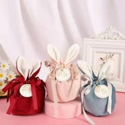 Velvet Easter Bags Easter Cute Rabbit Gift Valentine's Day Rabbit Chocolate Candy Bag Wedding Birthday Party Decoration