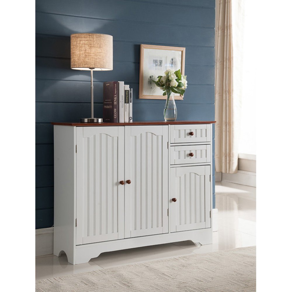 K&B Furniture White Wood Kitchen Storage