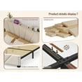 thumbnail image 4 of EnHomee King Bed Frame with Adjustable Headboard Platform Bed Frame with LED Lights & Charge Station ,Beige, 4 of 12