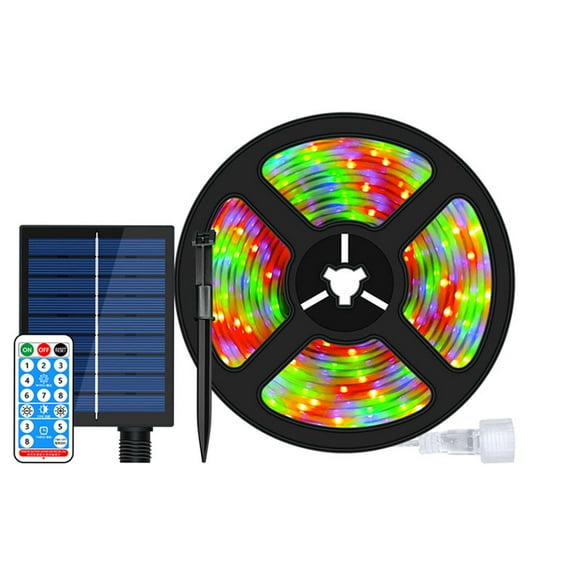 Tira de luces LED solares jinwen 10 m Cuerda de luces para escaleras piscinas y exteriores Cuatro colores