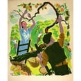 thumbnail image 3 of Drake Brookshaw 12x14 Black Modern Framed Museum Art Print Titled - Apple Picking (Between 1939 and 1946), 3 of 5
