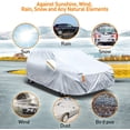 thumbnail image 2 of Audew 6 Layers Waterproof Full Car Cover with Zipper, UV Snow Rain Wind Dust All Weather Outdoor Protection for Hatchback, Universal Fit Up to 171 Inches, 2 of 6