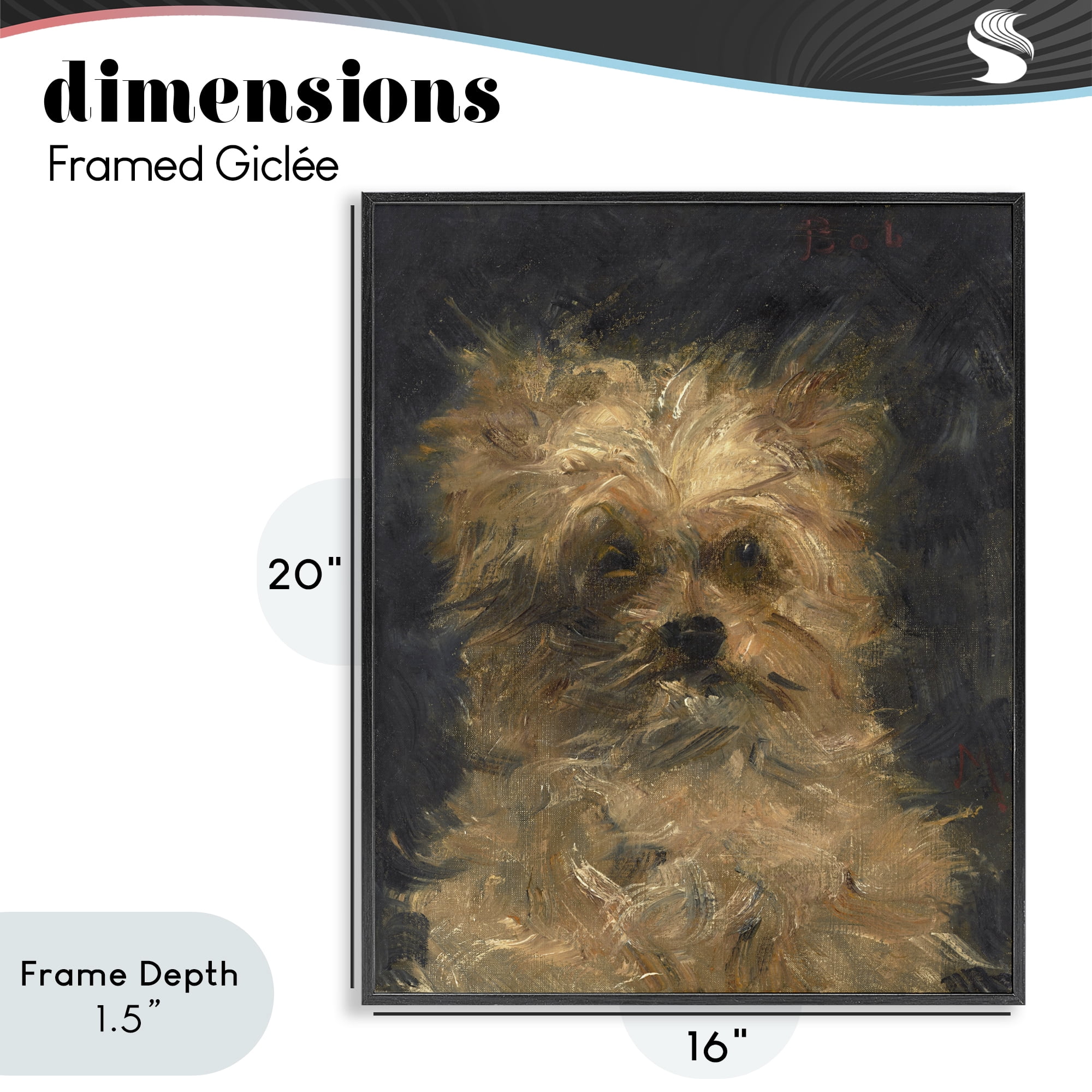 Stupell Industries Edouard Manet Dog Portrait Black Framed Giclee Art, design by Lil' Rue