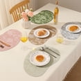 thumbnail image 2 of Heat Insulation Placemats,Cashew Nut Shape Pad for Dining Table,Double Side Faux Leather Table Mat for Plates,Nordic Kitchen Decor, 2 of 8