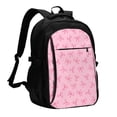thumbnail image 1 of Balery Pink Bows Mochila con carga USB para hombre y mujer - Mochila impermeable y antirrobo para laptop con puerto USB para viajes, trabajo, 1 of 7