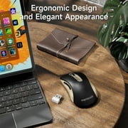 Wireless Mouse, 2.4GHz with USB Receiver, 1200 DPI Optical Tracking, 5 Buttons,Ambidextrous PC/Mac/Laptop - Black