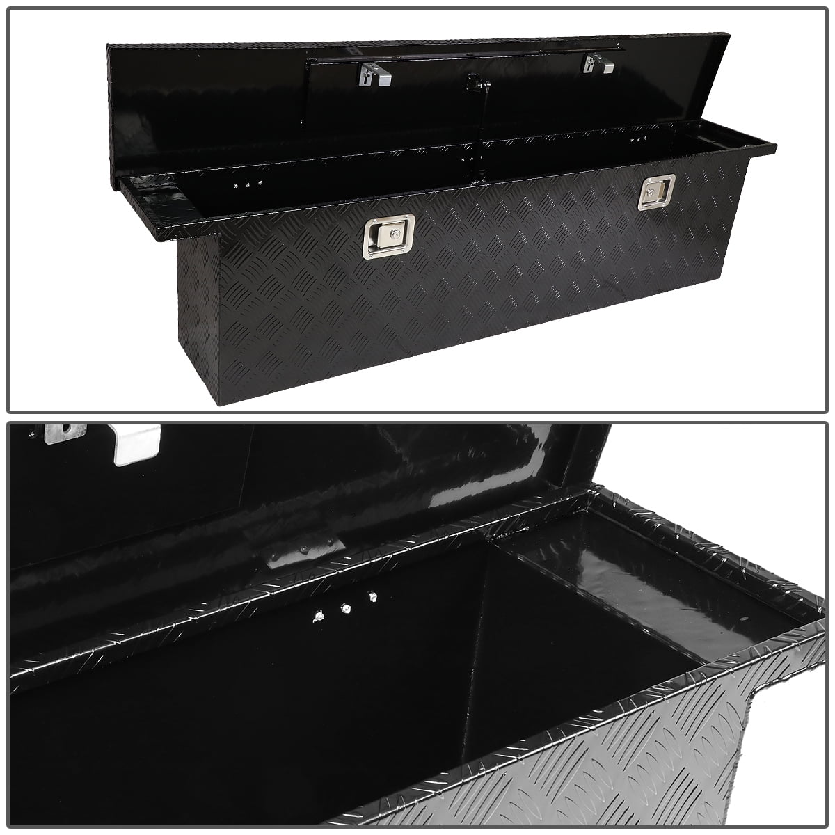 DNA Motoring 69"X11"X16.25" Aluminum Pickup Truck Trunk Bed Tool Box Trailer Storage w/Lock
