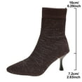 thumbnail image 5 of Dasayo Ankle Booties for Women Brown Fall Dress High Heel Stretch Mesh Pull on Boots Woman Shoes 37, 5 of 8