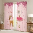 thumbnail image 3 of Homewish Kawaii Ballet Princess Black Out Curtains for Kids, Flower Deer Elk Curtains Pack of 2 (42x63 Each), Pink Sequin Print Bedroom Curtains, Curtains and Drapes Decor, 3 of 7