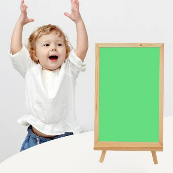 Xihbxyly Pizarra Pequeña con Soporte de Madera Verde y Blanco, Diseño Práctico y Fácil de Limpiar, Ideal para Decorar El Hogar y La Oficina, Versátil para Aulas y Estudios, Tamaño 30 X 29,6 Cm.
