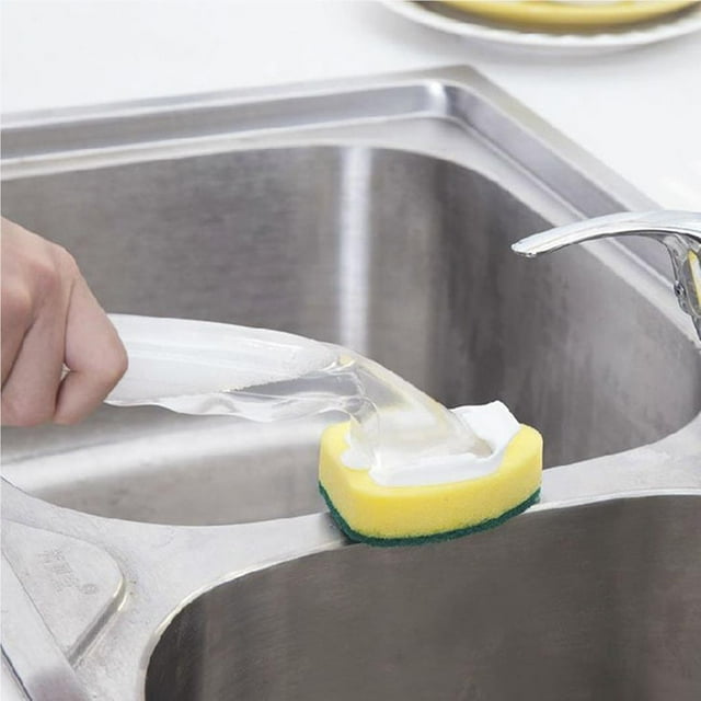 stanreset 1 Dish Wand and 7 Refill Replacement Heads Kitchen Dish Sponge with Handle Dish Wand Sponge for Kitchen Sink Cleaning