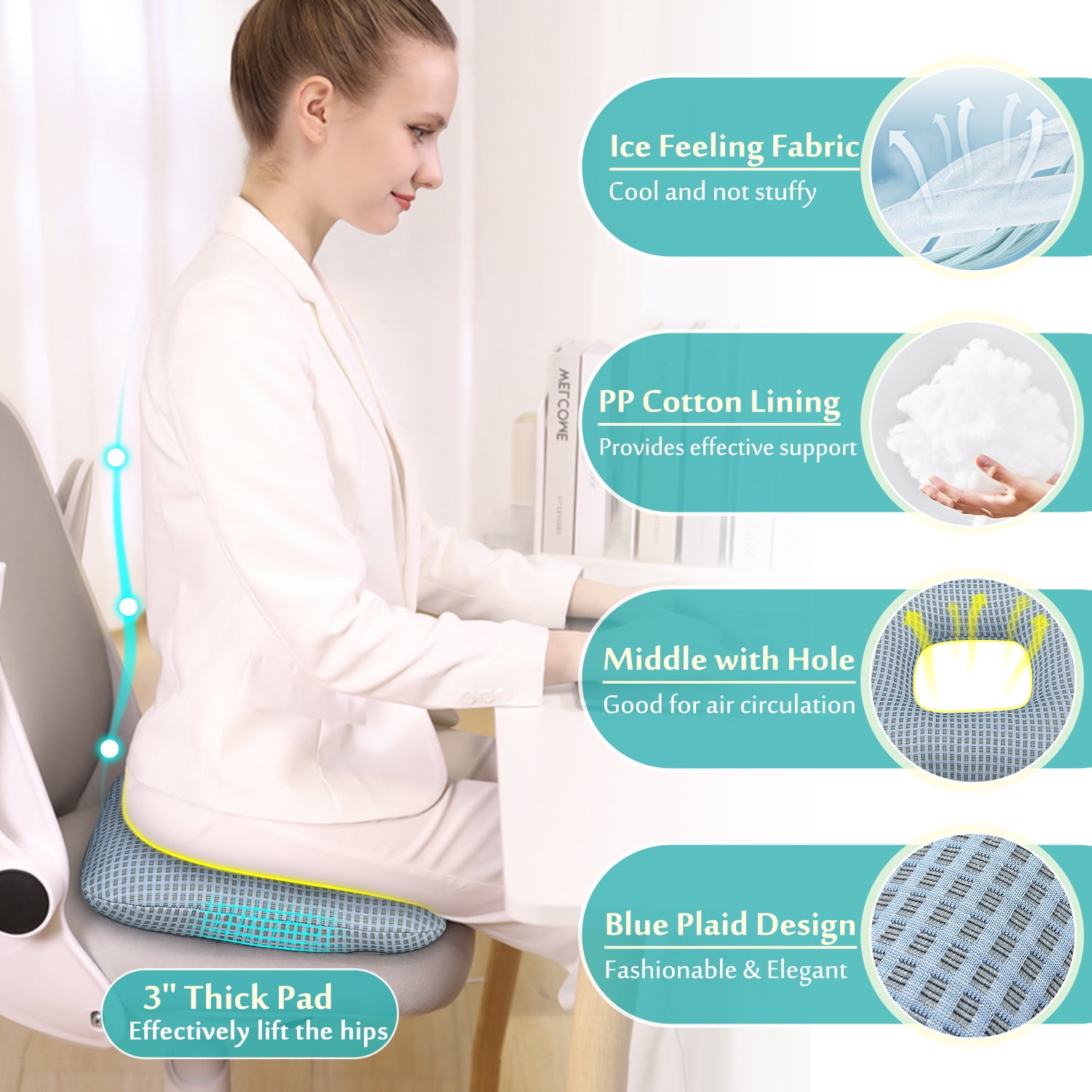 Bed Sore Cushion for Butt, Pressure Ulcer Relief Pillow, Medical Positioning Cushion for Back, Coccyx, Leg Support, Wedge Pillow for Sleeping and Sitting, Post-Surgery Pressure Relief Seat Cushion