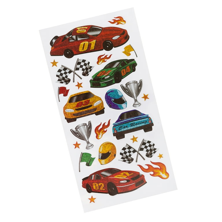 Sticko Solid Classic Multicolor Race Cars Vinyl Stickers 25