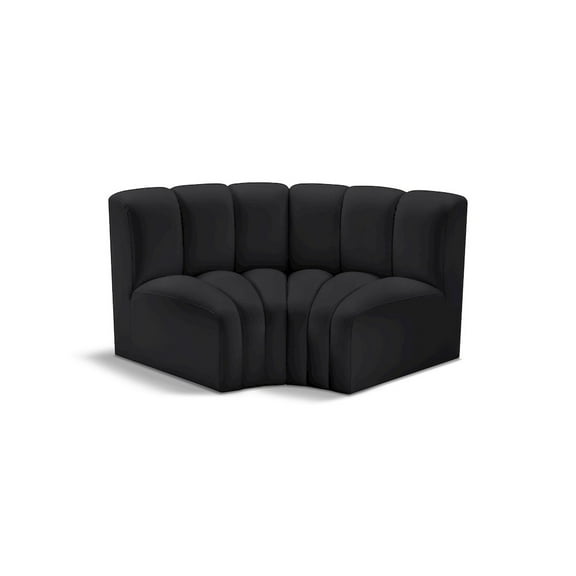 Meridian Furniture Arc Black Vegan Leather Modular Sectional