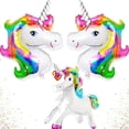 thumbnail image 1 of Globos De Unicornio Arcoíris De 100 Cm Para Otra Decoración De Jardín - Paquete De 3 - Lindos Globos De Unicornio Independientes De 55 Cm Para Decoraciones De Cumpleaños De Niñas, 1 of 5