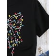 thumbnail image 3 of Women's Relaxed Fit Casual T-Shirt , Short Sleeve, Vibrant Colorful Bow Print Design, Perfect for Summer outings and Daily Wear Tee Tee For adult, Men, Women, Teen, Teenager, adolescent, Youth, 3 of 4