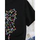 thumbnail image 3 of Camiseta informal de corte holgado para mujer, manga corta, diseño con estampado de lazos vibrantes y coloridos, perfecta para salidas de verano y uso diario. Camiseta para adultos, hombres, mujeres,, 3 of 4