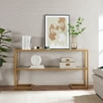 thumbnail image 5 of Evelyn&Zoe Errol 55" Wide Rectangular Console Table with Glass Top in Gold, 5 of 5