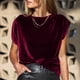 thumbnail image 2 of Camisetas de Manga Corta para Mujeres Moda Casual de Ajuste Suelto Blusa de Cuello Redondo de Color Sólido Camisetas de Manga Corta para Mujeres Casual, 2 of 8