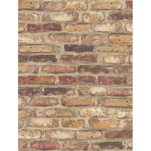 NextWall Faux Rustic Red Brick Peel and Stick Wallpaper - 20.5 in. W x 18 ft. L Roll